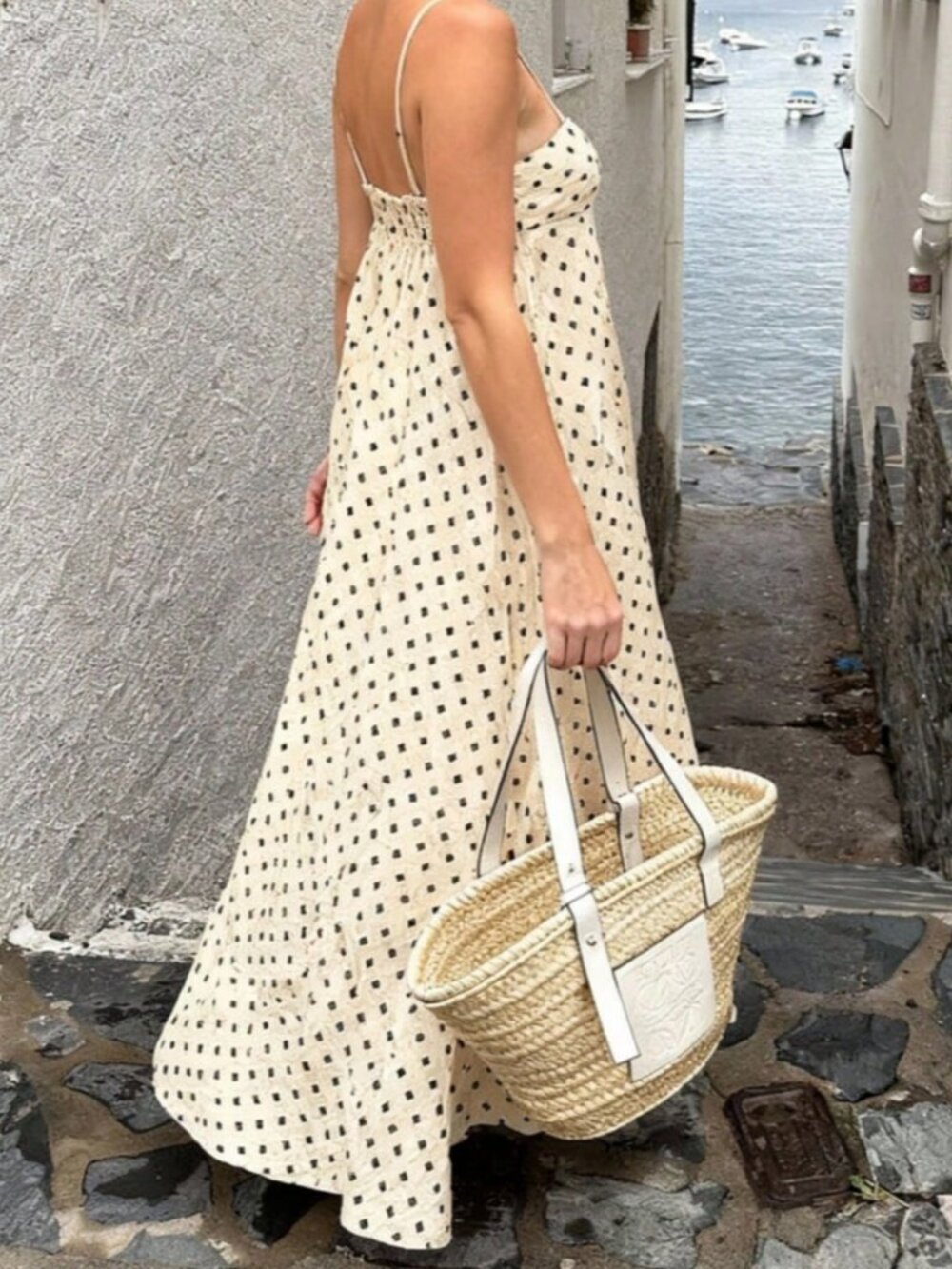 Apricot Elegant Women's Plaid Vacation Dress - Picture 2 of 7